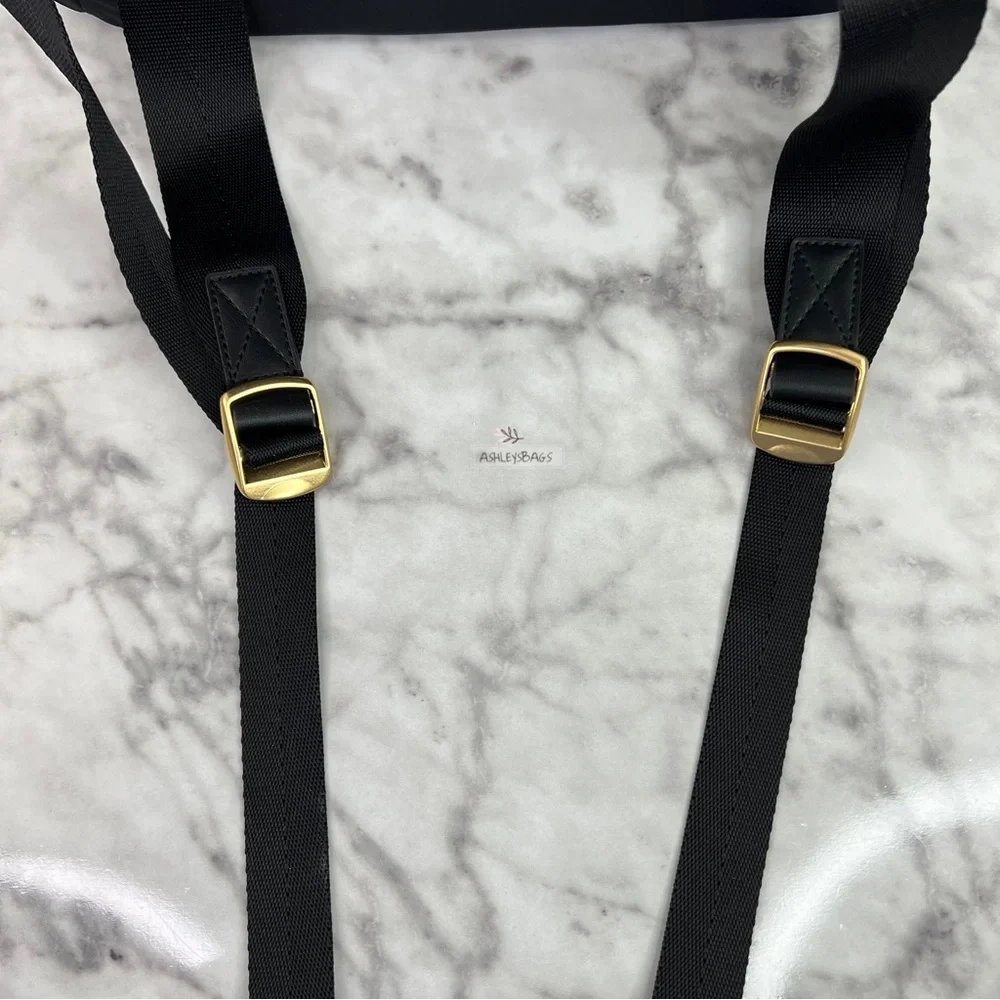 Tory Burch Ella Nylon Backpack In Black - Picture 12 of 13
